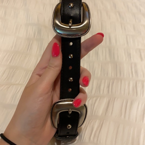 Black leather belt - Picture 3 of 3